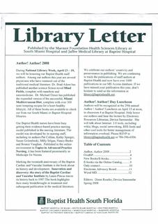 Library Letter 2008