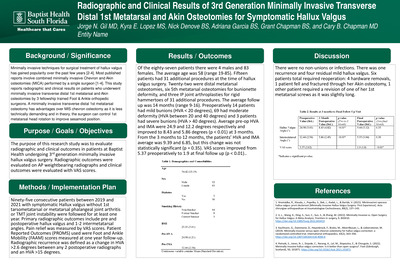Radiographic and Clinical Results of 3rd Generation Minimally Invasive Transverse Distal 1st Metatarsal and Akin Osteotomies for Symptomatic Hallux Valgus