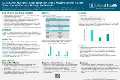 Assessment of Appropriate Anticoagulation in Multiple Myeloma Patients- a Health System Specialty Pharmacy Retrospective Evaluation