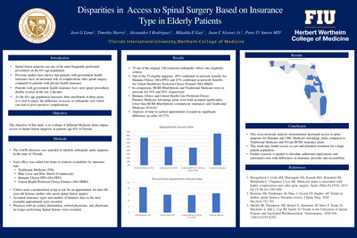 Disparities in Access to Spinal Surgery Based on Insurance Type in Elderly Patients