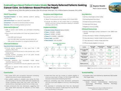 Evaluating a Novel Patient Intake Model for Newly Referred Patients Seeking Cancer Care: An Evidence-Based Practice Project