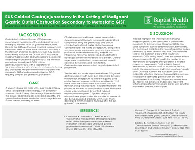 EUS Guided Gastrojejunostomy in the Setting of Malignant Gastric Outlet Obstruction Secondary to Metastatic GIST