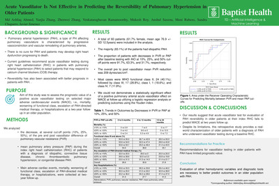 Acute Vasodilator is Not Effective in Predicting the Reversibility of Pulmonary Hypertension in Older Patients