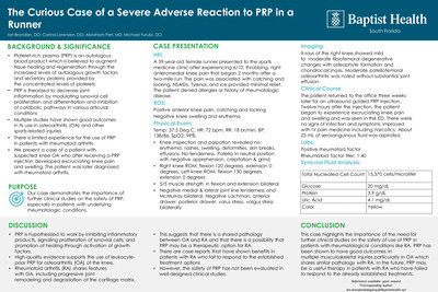 The Curious Case of a Severe Adverse Reaction to PRP in a Runner