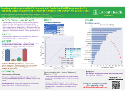 Boosting Multiclass-classifier Performance with Borderline-SMOTE Augmentation for Predicting Disease Severity and Mortality of In-Patients with COVID-19 in South Florida