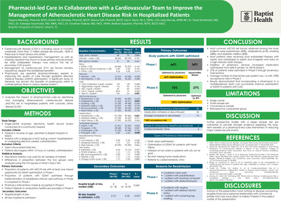 Pharmacist-led Care in Collaboration with a Cardiovascular Team to Improve the Management of Atherosclerotic Heart Disease Risk in Hospitalized Patients