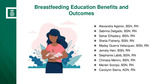 Breastfeeding Education Benefits and Outcomes ​ by Sabrina Delgado, Sahar Elhadary, Sheila Flaherty, Maday Guerra Velazquez, Jemely Herr, Stephanie Labib, Chinasa Meniru, Marien Scorpo, and Carolynn Sierra