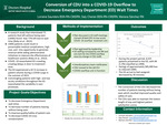 Conversion of CDU into a COVID-19 Overflow to Decrease Emergency Department (ED) Wait Times by Lorraine Saunders, Saly Cherian, and Mariana Sanchez
