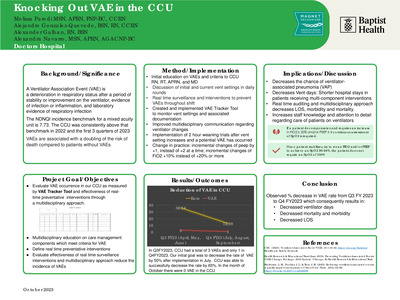 Knocking out VAE in the CCU