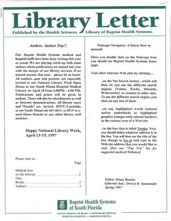 Library Letter 1997