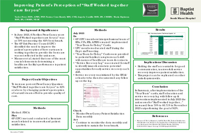 Improving Patient’s Perception of “Staff Worked together care for you”