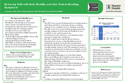 Reducing Falls with Early Mobility and Safe Patient Handling Equipment