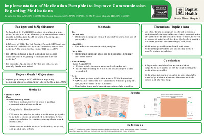 Implementation of Medication Pamphlet to Improve Communication Regarding Medications