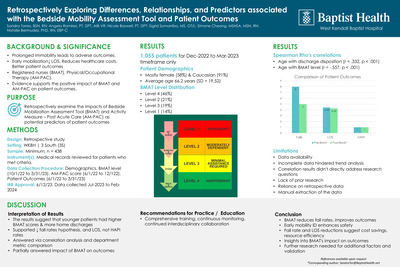 Retrospectively Exploring Differences, Relationships, and Predictors associated with the Bedside Mobility Assessment Tool and Patient Outcomes