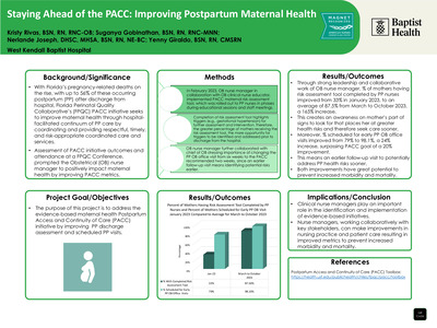 Staying Ahead of the PACC: Improving Postpartum Maternal Health