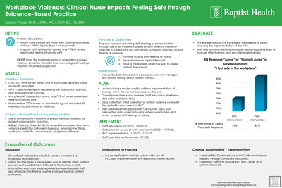 Workplace Violence: Clinical Nurse Impacts Feeling Safe through Evidence-Based Practice